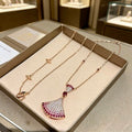 Bvlgari Pink Gem Fan Pendant Necklace – Elegant Luxury Jewelry