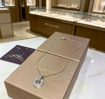 Bvlgari Crystal Circle Pendant Necklace – Elegant Luxury Jewelry