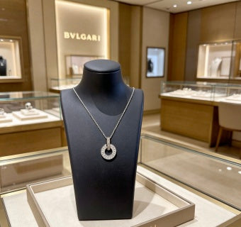 Bvlgari Crystal Circle Pendant Necklace – Elegant Luxury Jewelry