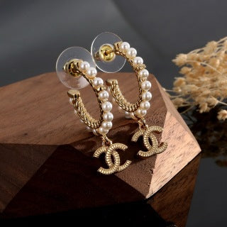 CHANEL Mirelle Pearl Halo Stud Earrings