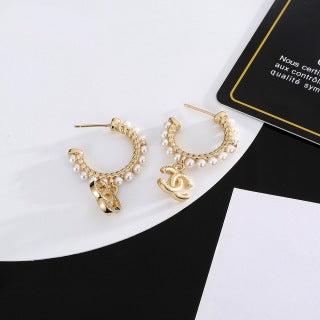 CHANEL Mirelle Pearl Halo Stud Earrings
