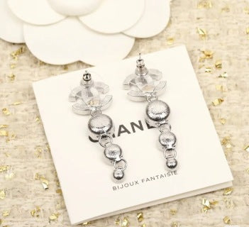 CHANEL Elowen Crystal Drop Stud Earrings