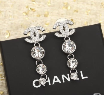 CHANEL Elowen Crystal Drop Stud Earrings