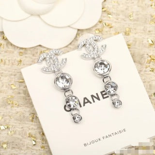 CHANEL Elowen Crystal Drop Stud Earrings