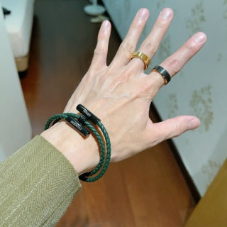 Hermès Rivale Double Wrap Leather Bracelet