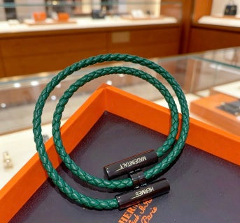 Hermès Rivale Double Wrap Leather Bracelet