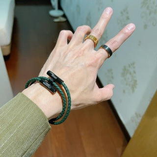 Hermès Rivale Double Wrap Leather Bracelet