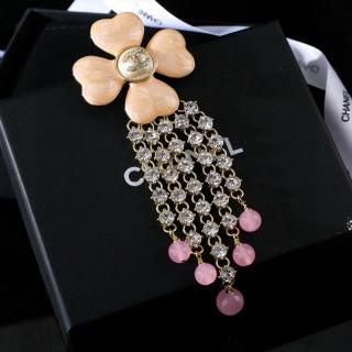 CHANEL Fiorenza Crystal Bloom Tassel Brooch