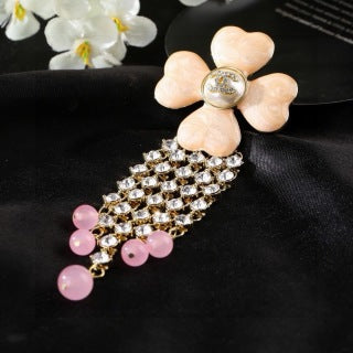 CHANEL Fiorenza Crystal Bloom Tassel Brooch