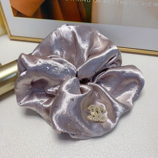CHANEL Amelie Satin Bloom Scrunchie