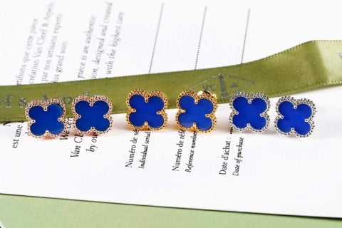 Van Cleef & Arpels Ocean Sapphire Clover Stud Earrings