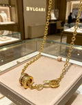 Bvlgari Gold Circle Pendant Chain Necklace – Elegant Luxury Jewelry