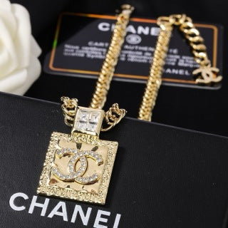 CHANEL Valentina Gold Medallion Chain Necklace