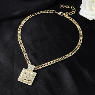 CHANEL Valentina Gold Medallion Chain Necklace