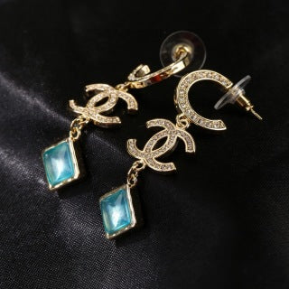 CHANEL Mirevia Color Gem Charm Earrings