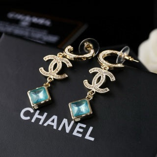 CHANEL Mirevia Color Gem Charm Earrings