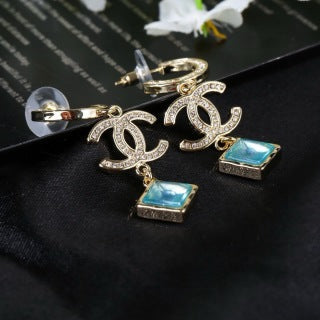 CHANEL Mirevia Color Gem Charm Earrings