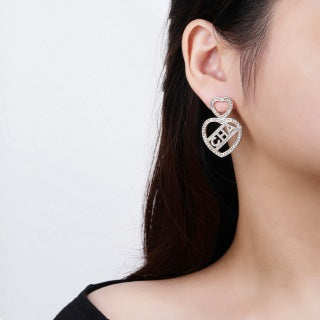 CHANEL Aurevia Diamond Letter Drop Earrings