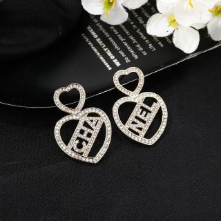 CHANEL Aurevia Diamond Letter Drop Earrings