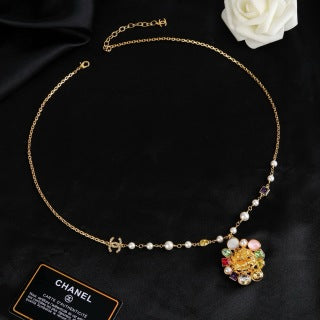 CHANEL Elaraine Pearl Charm Long Necklace
