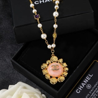 CHANEL Elaraine Pearl Charm Long Necklace
