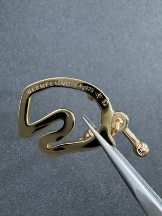 Hermès Scarlet Horse Outline Charm Earrings