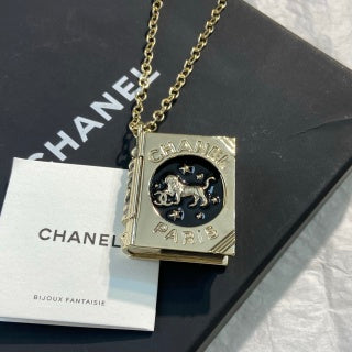 CHANEL Valentina Book Charm Vintage Necklace