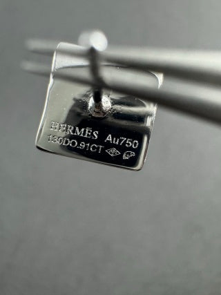 Hermès Crimson Enamel Accent Stud Earrings