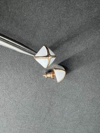 Hermès Diagonal Ribbon Stud Earrings