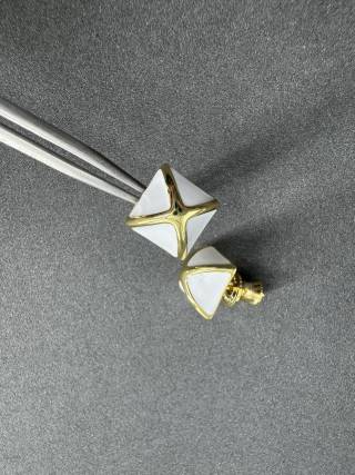 Hermès Diagonal Ribbon Stud Earrings