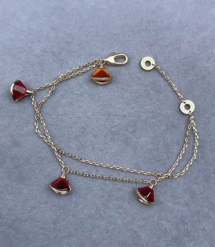Bvlgari Red Fan Charm Bracelet – Elegant Luxury Jewelry