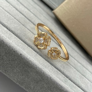 Bvlgari Floral Crystal Open Cuff Bracelet – Elegant Luxury Jewelry