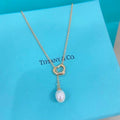 Tiffany Pearl Heart Tassel Necklace