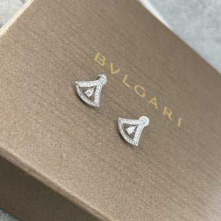 Bvlgari Geometric Crystal Stud Earrings – Elegant Luxury Jewelry