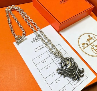 Hermès Équestre Stallion Pendant Necklace