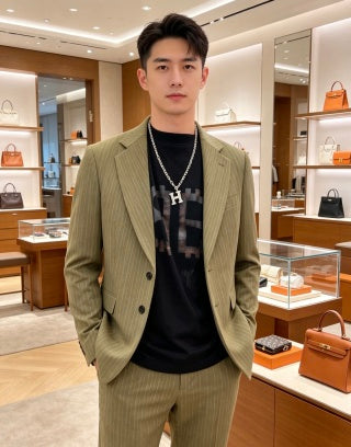 Hermès Chaine d’Ancre H Pavé Toggle Necklace