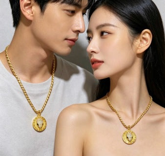 Bvlgari Gold Medallion Pendant Chain Necklace – Elegant Luxury Jewelry