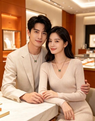 Hermès Pop H Vert Émeraude Enamel Pendant Necklace