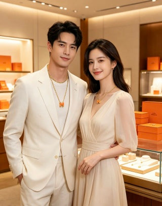 Hermès Cube H Enamel Pendant Necklace