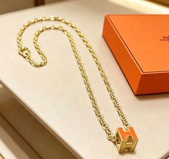 Hermès Cube H Enamel Pendant Necklace