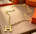 Hermès Bold H Chaine Link Statement Necklace