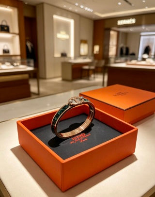 Hermès Vert Fumé Enamel Clic H Bracelet