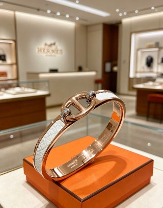 Hermès Rivale Leather Wrap H Bracelet