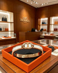 Hermès Clic H Leather Inlay Bracelet