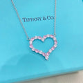 Tiffany Pink Heart Diamond Pendant Necklace – Romantic Luxury Jewelry