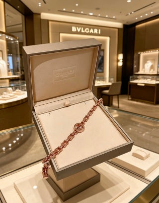 Bvlgari Rose Gold Medallion Link Bracelet – Elegant Luxury Jewelry