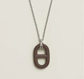 Hermès Leather Oval Link Pendant Necklace