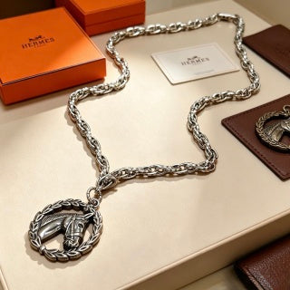 Hermès Équestre Medallion Chain Necklace