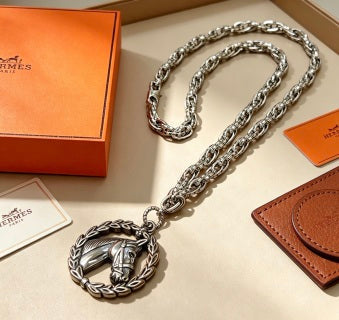 Hermès Équestre Medallion Chain Necklace