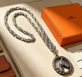 Hermès Équestre Medallion Chain Necklace